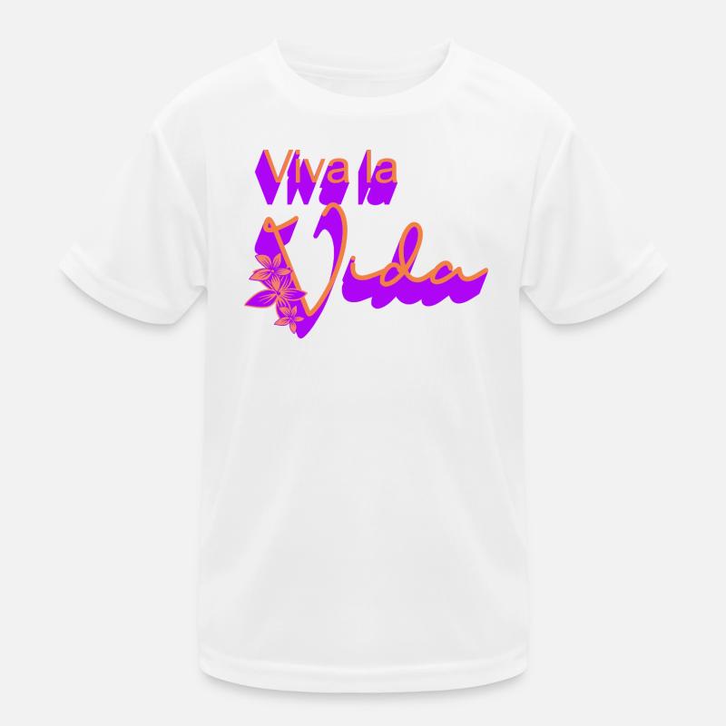 Auf das Leben Blumen-Design Kinder Funktions-T-Shirt