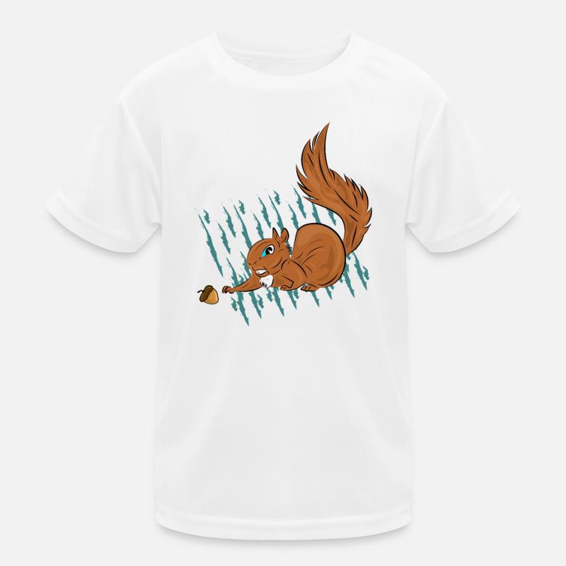 Squirrel and Hazelnut Stripes Kids Functional T-Shirt