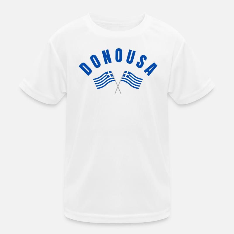 Donousha Crossed Flags Emblem - Kids Functional T-Shirt - white