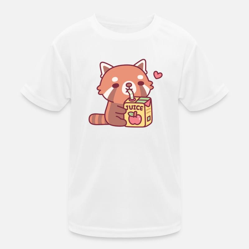 Süßer roter Panda liebt Apfelsaft Kinder Funktions-T-Shirt