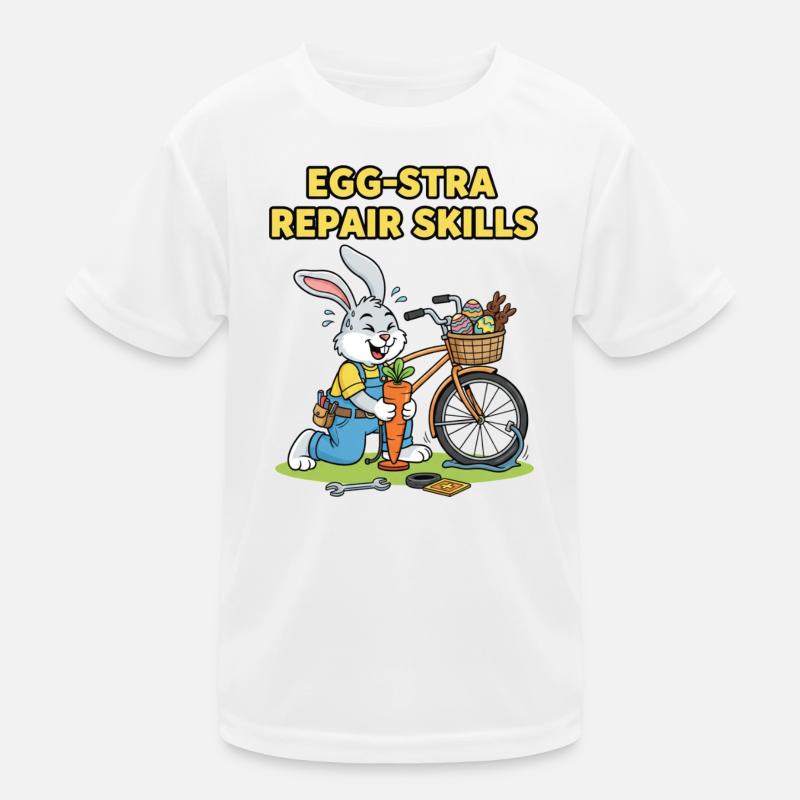 Humour de réparation de vélo de lapins de Pâques T-shirt sport Enfant