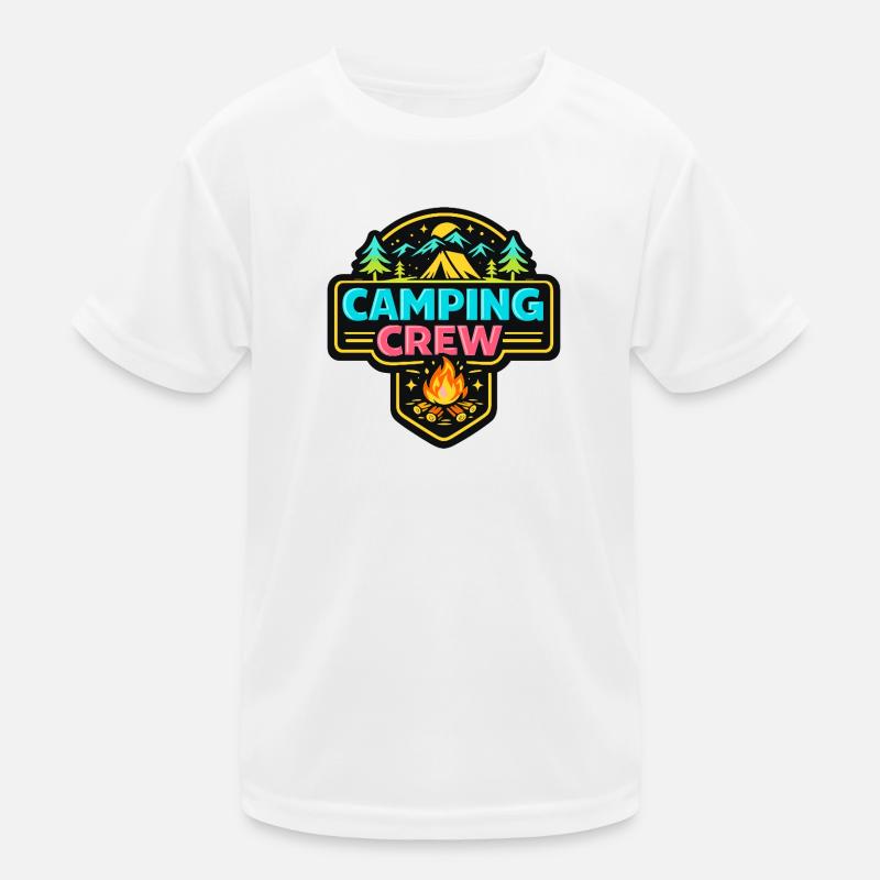 Camping Crew Neon Badge Kids Functional T-Shirt