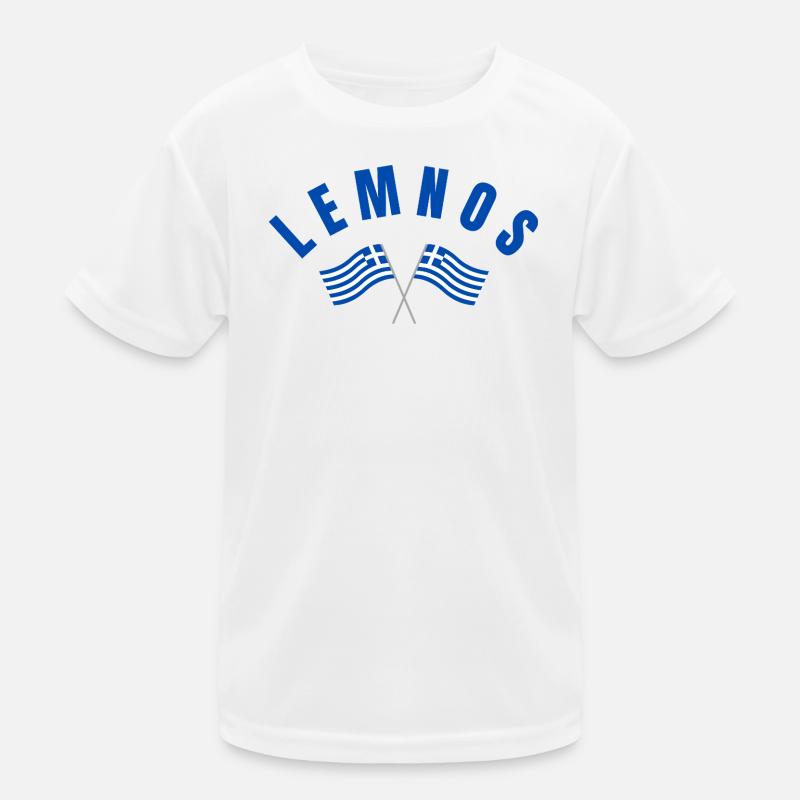 Lemnos Drapeaux Grecs Traversés T-shirt sport Enfant