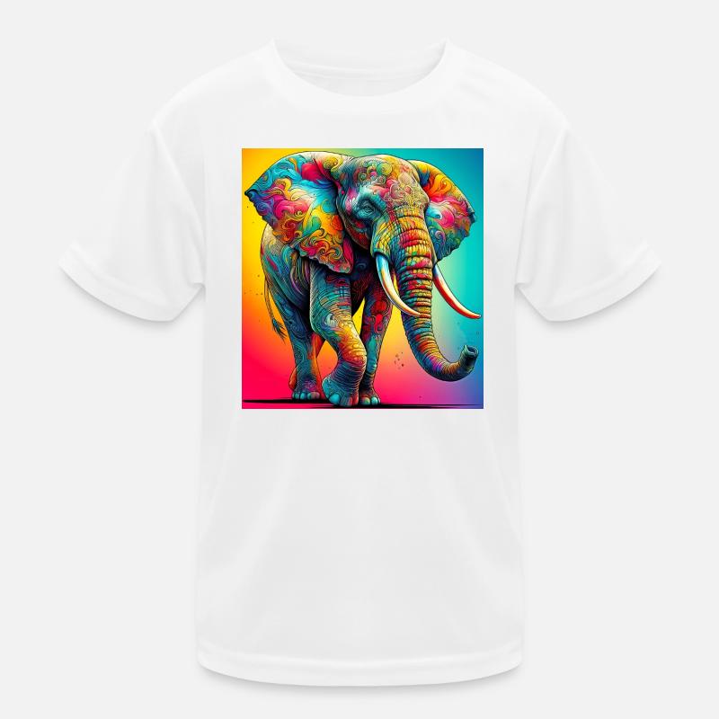 Elefant - Kinder Funktions-T-Shirt - Weiß