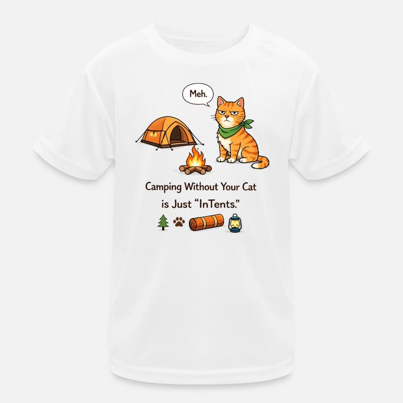 Tentbound Cat Campfire Meme Kids Functional T-Shirt