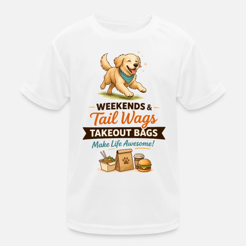 Schwanz-Wedeln Takeout-Beutel Kinder Funktions-T-Shirt