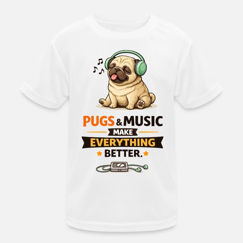 Pug Beats: Musik macht alles besser Kinder Funktions-T-Shirt