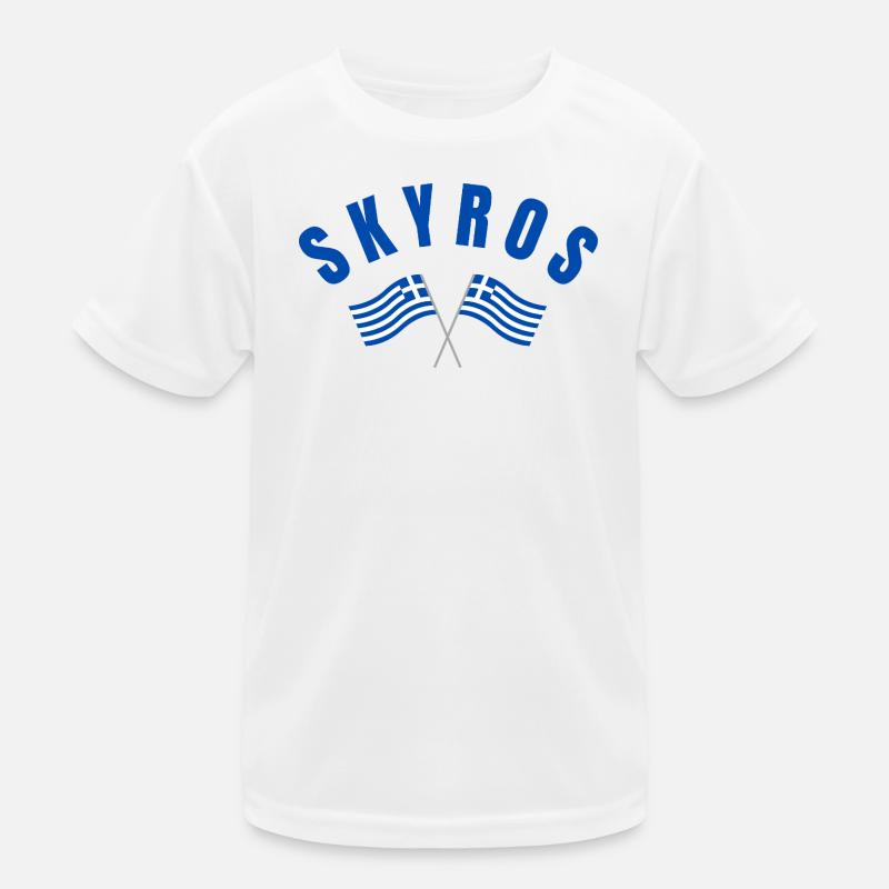 Drapeaux croisés grecs de Skyros T-shirt sport Enfant