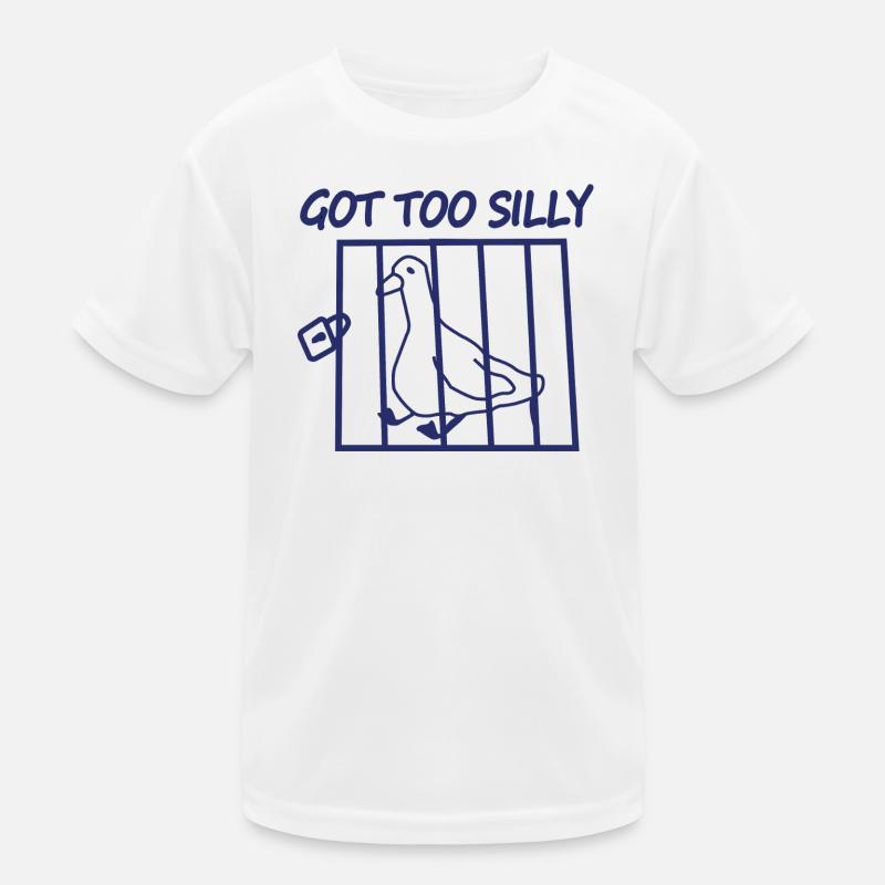 Vogel im Käfig wurde zu albern Kinder Funktions-T-Shirt