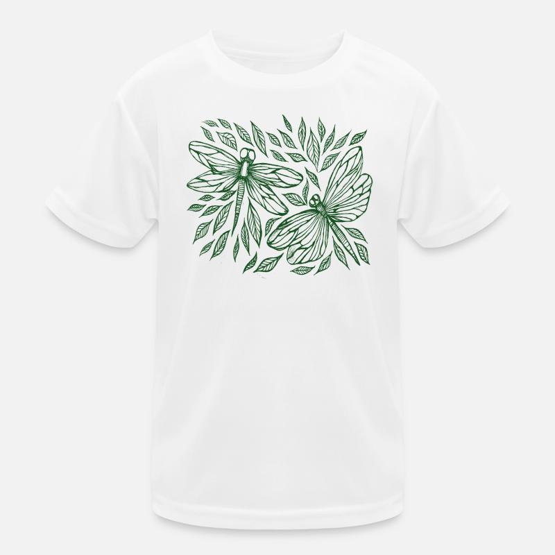 Libellen und botanische Blätter Kinder Funktions-T-Shirt