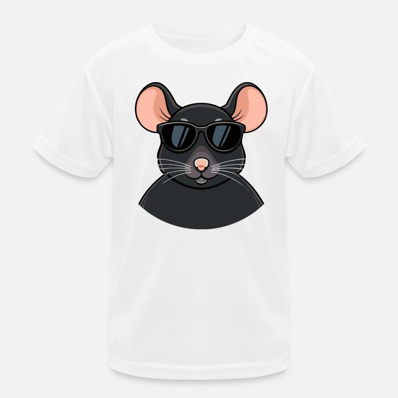 Mouse chic black glasses Kids Functional T-Shirt