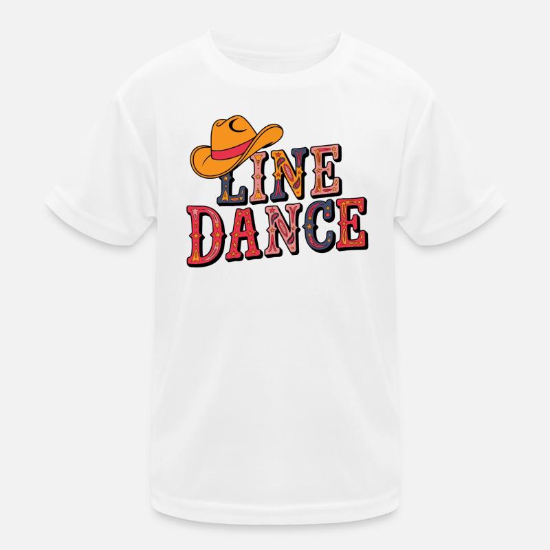Line Dance Farbenpracht mit Cowboyhut Kinder Funktions-T-Shirt