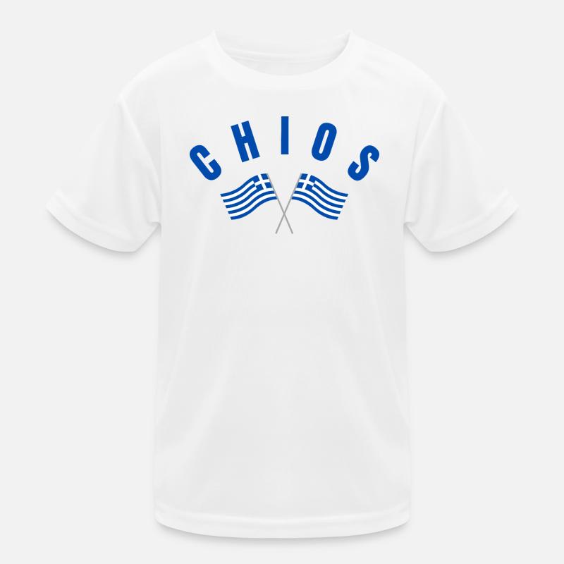 Chios Croisé des drapeaux grecs T-shirt sport Enfant