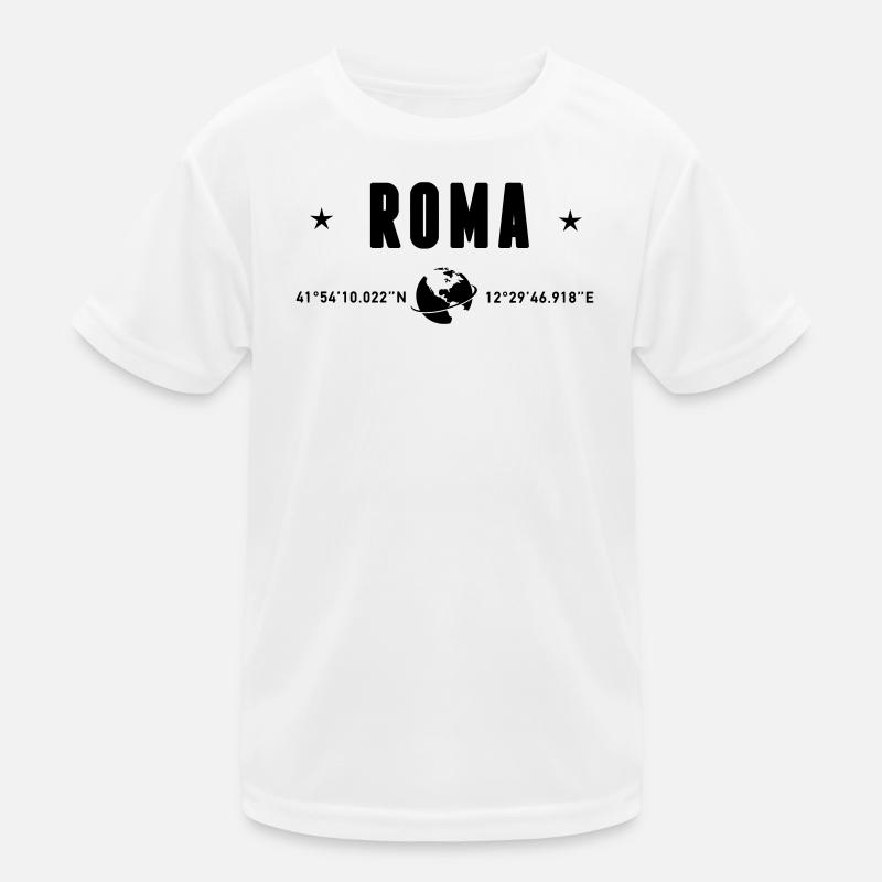Roma Italy GPS Coordinates Globe Kids Functional T-Shirt