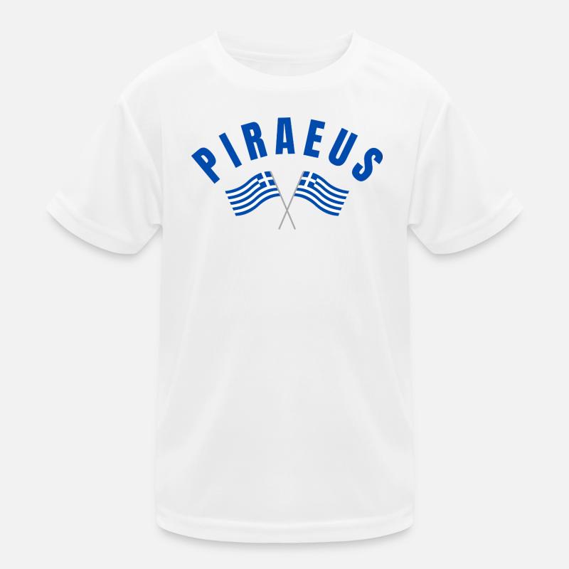 Piraeus Harbour Waves Emblem Kids Functional T-Shirt