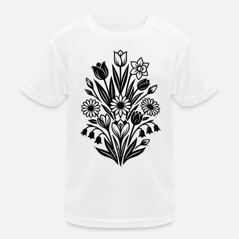 Vintage Spring Flowers Kids Functional T-Shirt