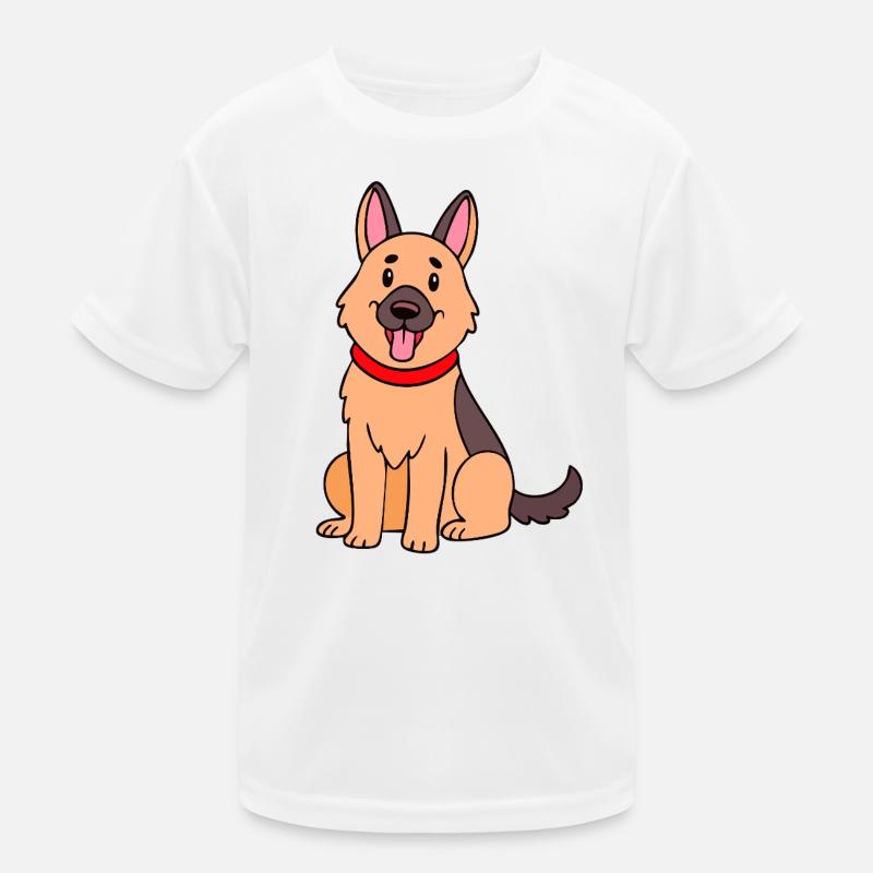 Cute German Shepherd (comic) Kids Functional T-Shirt