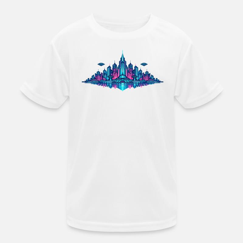 Neon City Reflection Kids Functional T-Shirt