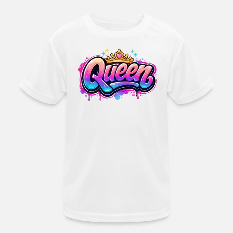 Queen Graffiti Kronen-Design Kinder Funktions-T-Shirt