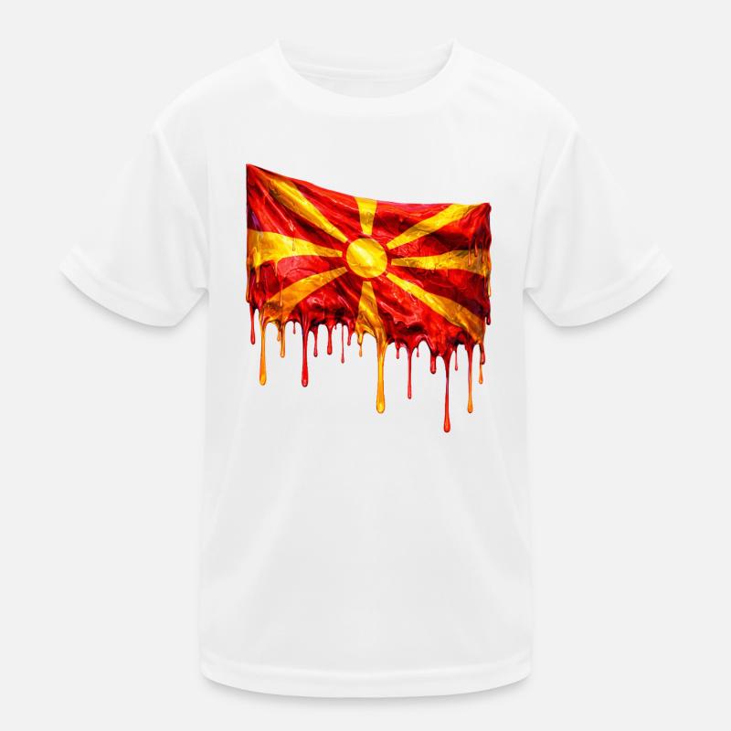 Chute du drapeau macédonien T-shirt sport Enfant