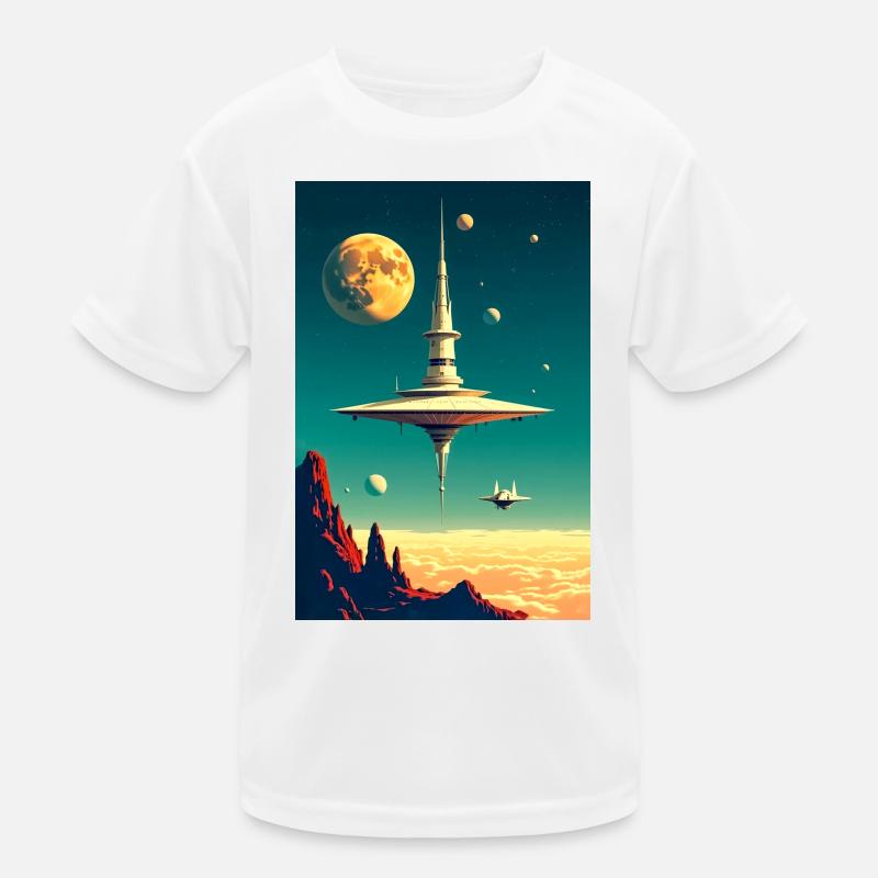 Cities Begin to Float Above the Clouds future Kids Functional T-Shirt