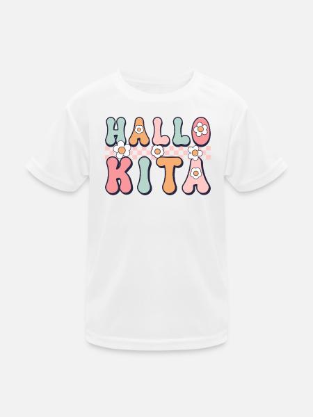 Hello Kita cute design for Kita Start - Kids Functional T-Shirt - white - Front