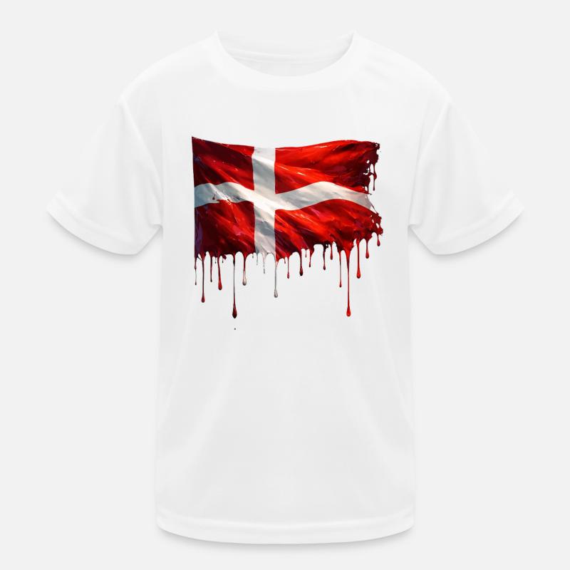 Drapeau danois couleur T-shirt sport Enfant