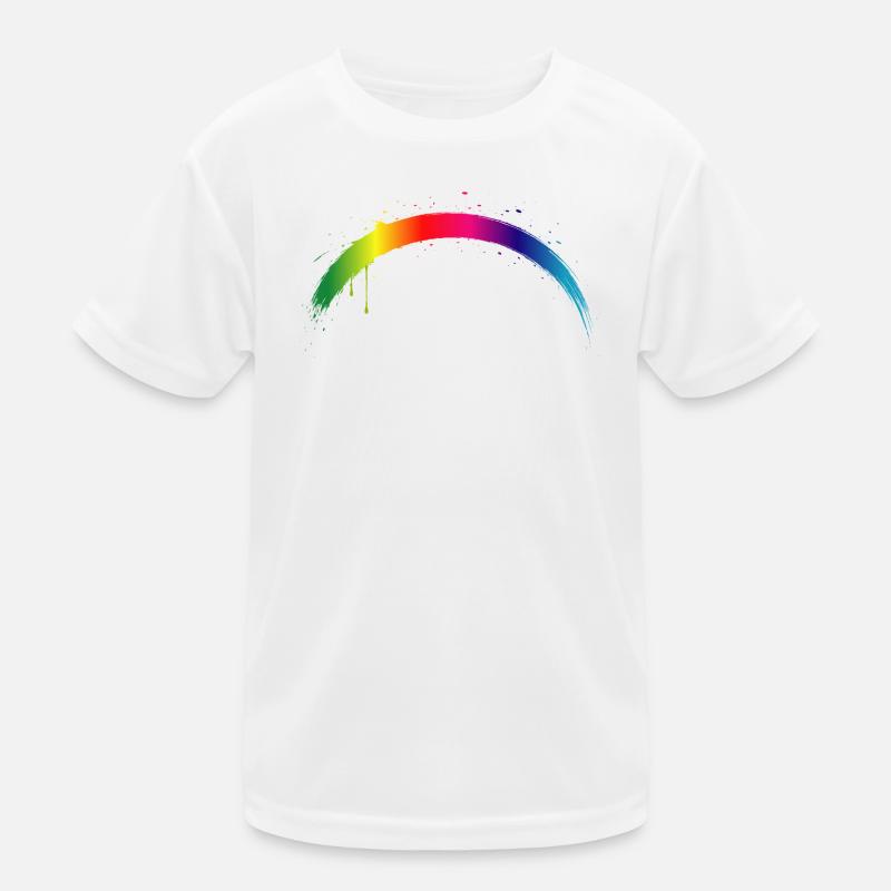 Regenbogen Bogen Farbverlauf Splash Kunst Kinder Funktions-T-Shirt