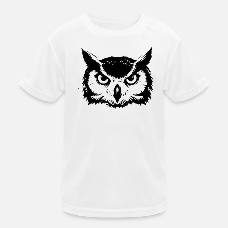 Owl Head Eagle Owl Silhouette Kids Functional T-Shirt