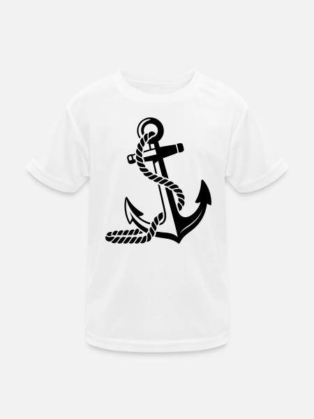 Anker - Kinder Funktions-T-Shirt - Weiß - Vorne
