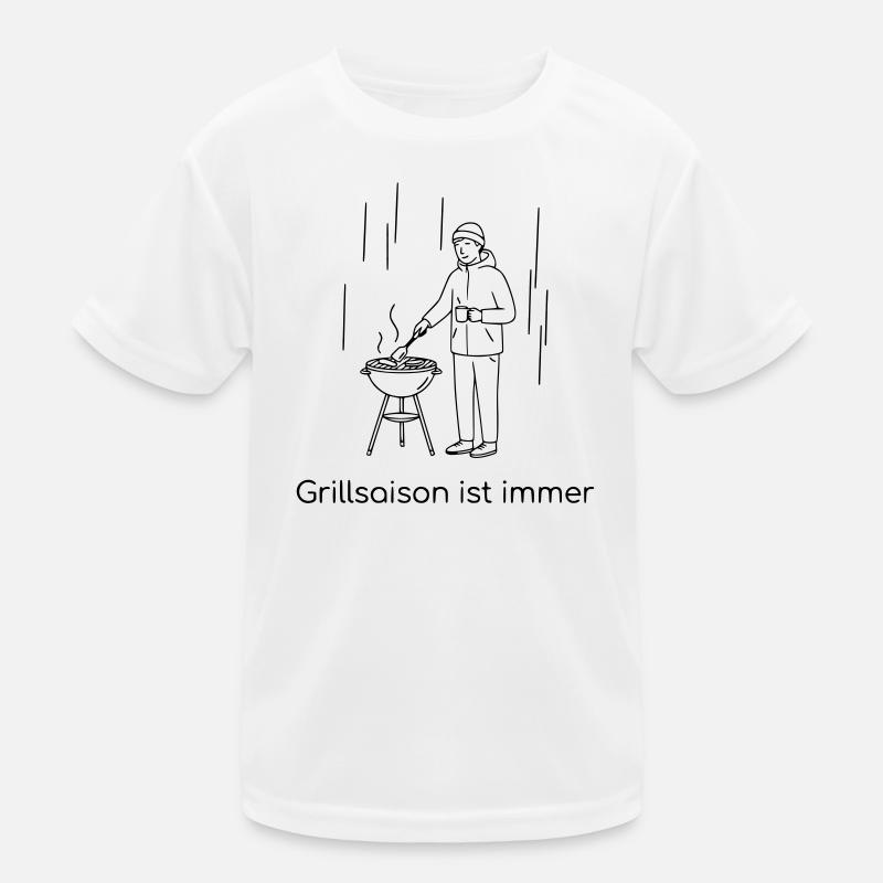 Grillsaison ist immer Kinder Funktions-T-Shirt