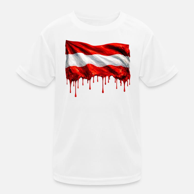 Austrian flag in bright colours Kids Functional T-Shirt