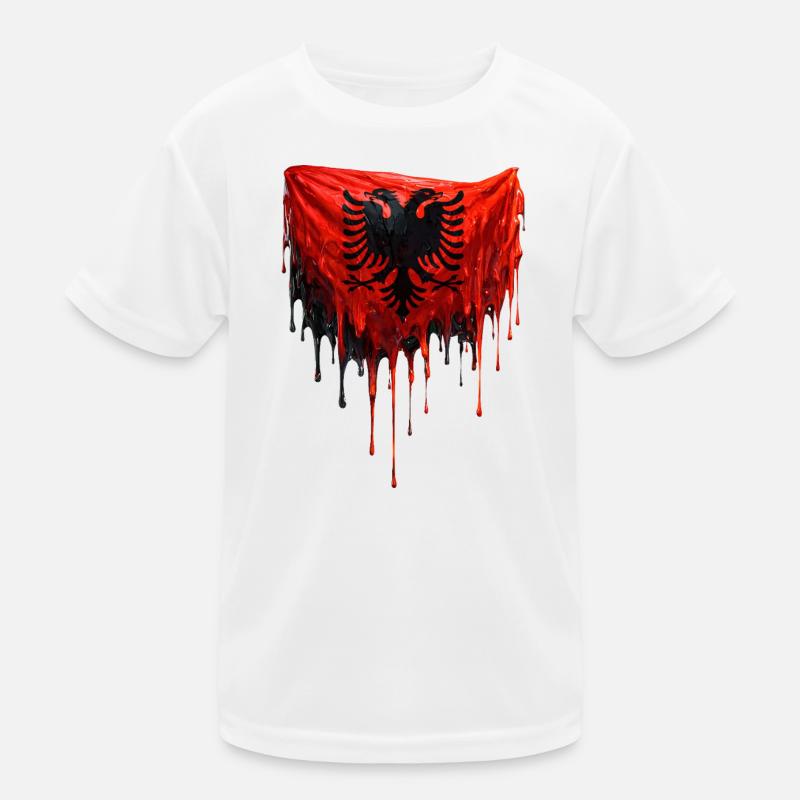 Drapeau albanais aux couleurs vives T-shirt sport Enfant