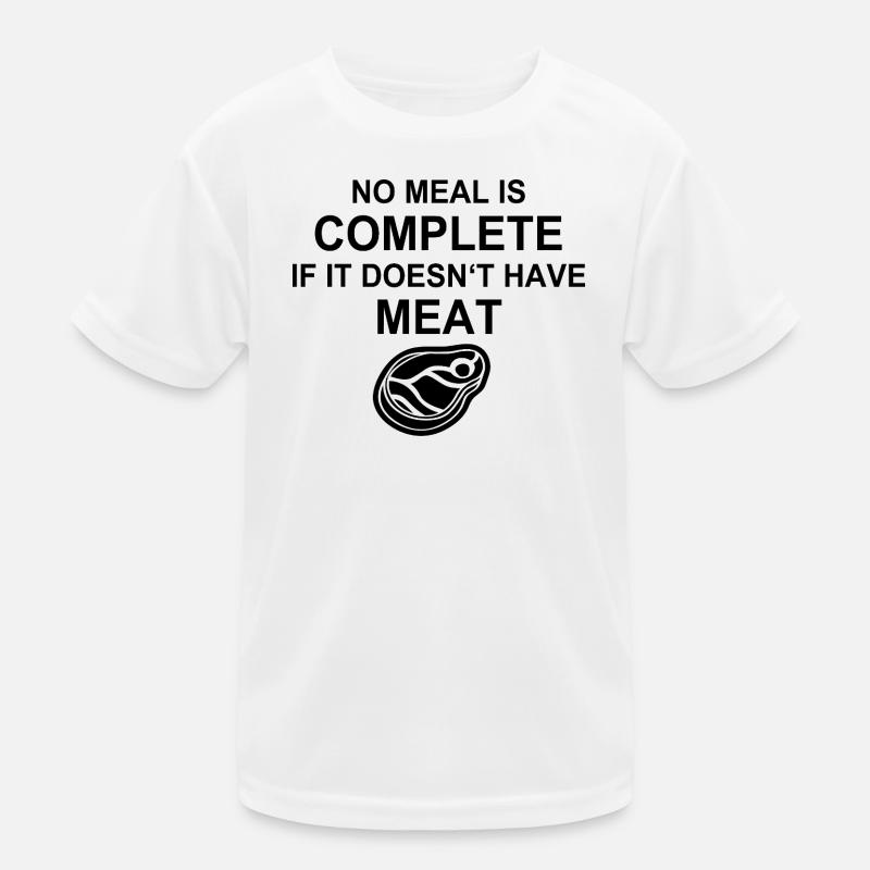 Fleisch, Fleischliebhaber, Grillen, BBQ, Burger, S - Kinder Funktions-T-Shirt - Weiß