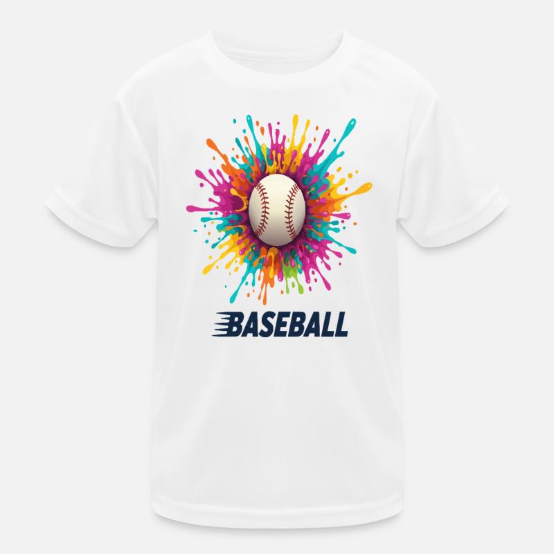 Vivid Baseball Splash Burst Kids Functional T-Shirt