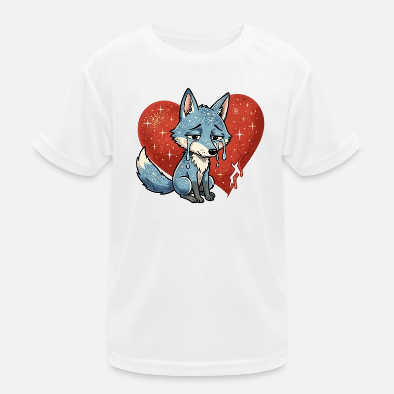 Fox animal sad symbol heart broken Kids Functional T-Shirt