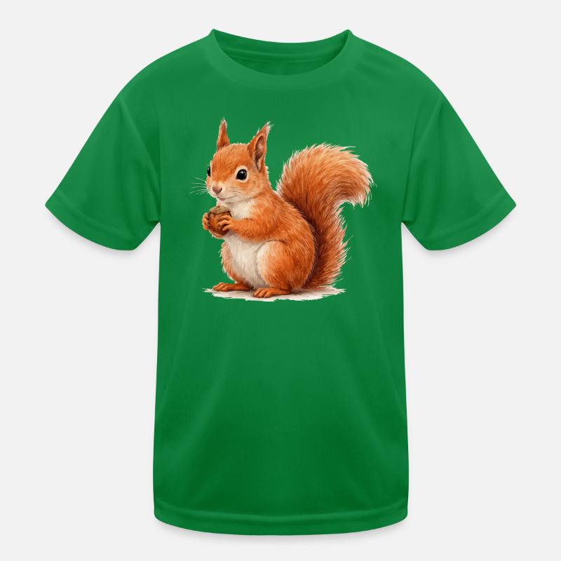 Eichhörnchen mit Eichel Illustration Kinder Funktions-T-Shirt