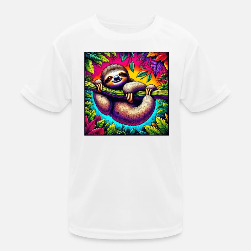 Faultier Kinder Funktions-T-Shirt