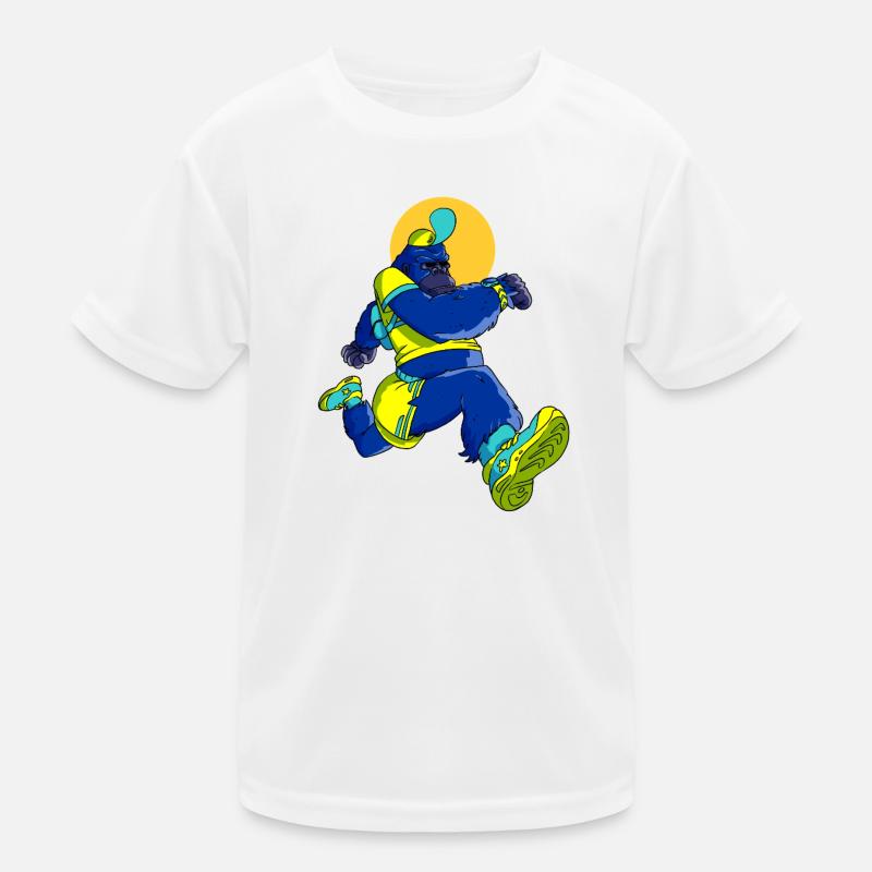 Blauer Gorillaläufer Kinder Funktions-T-Shirt