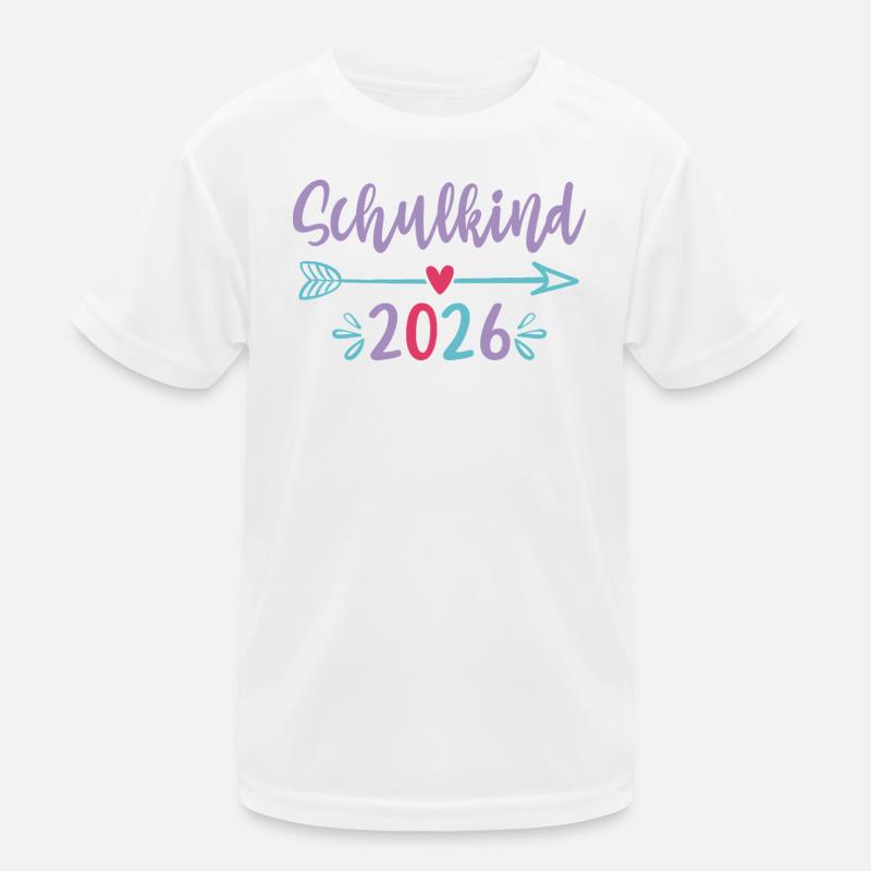 Schulkind 2026 Erstklässlerin Mädchen Geschenkidee Kinder Funktions-T-Shirt