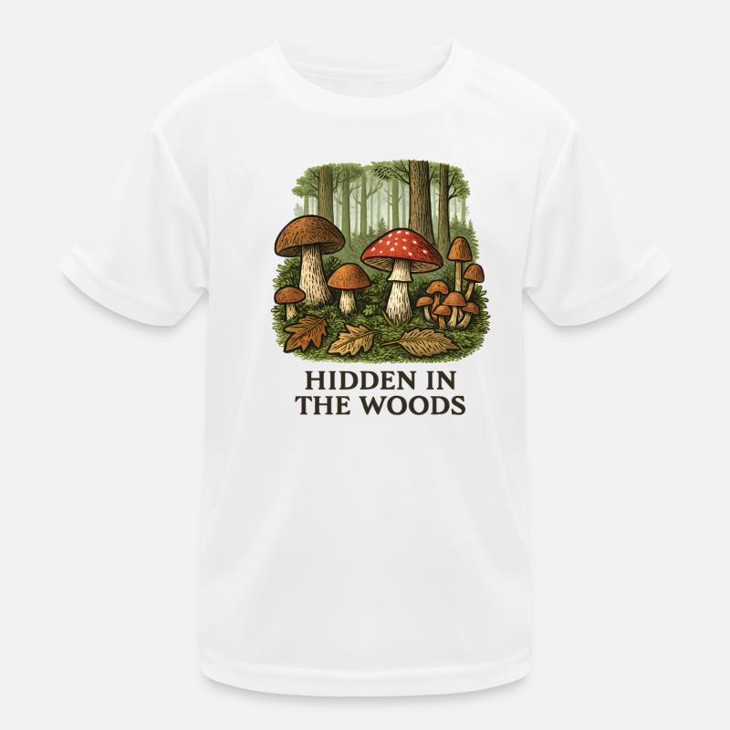 Hidden forest mushroom scenery Kids Functional T-Shirt