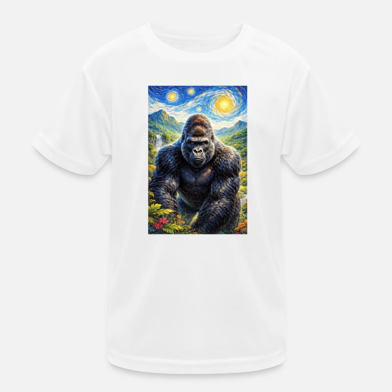 Gorille dans la jungle de la nuit étoilée T-shirt sport Enfant