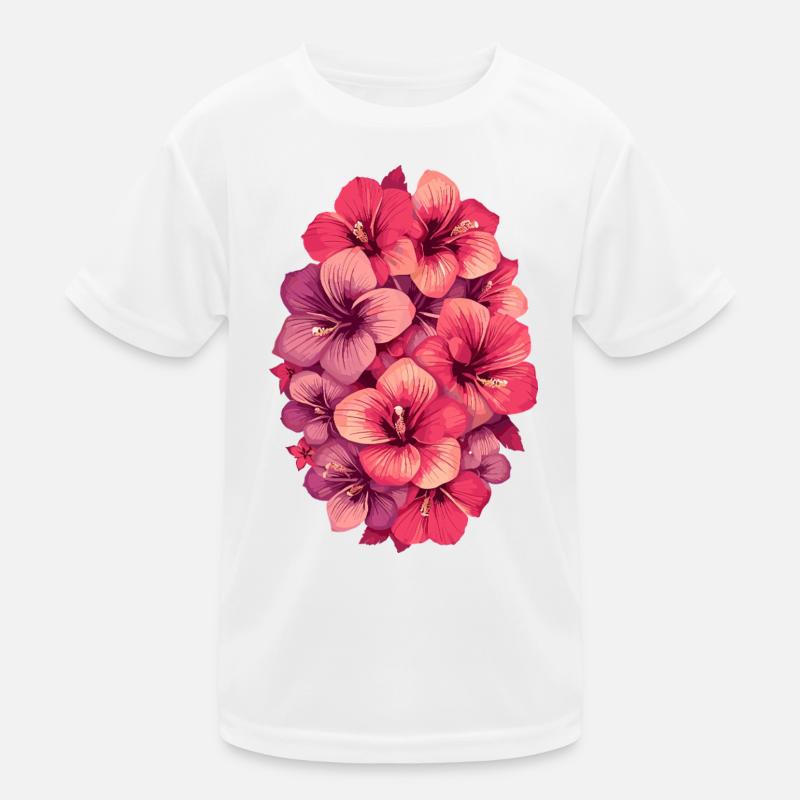 Hibiscus Color Explosion Kids Functional T-Shirt