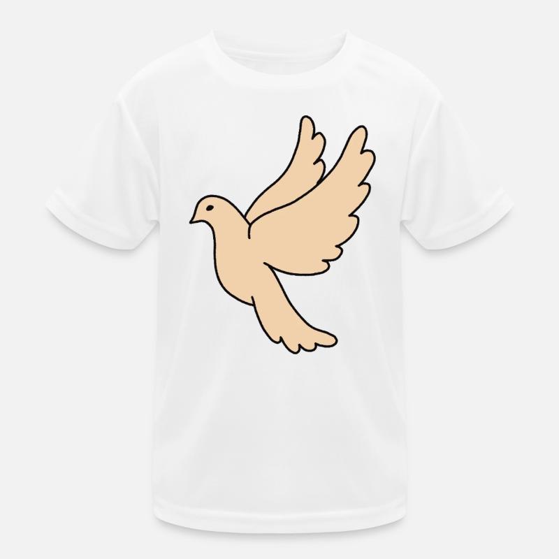 Friedenstaube Beige Kinder Funktions-T-Shirt