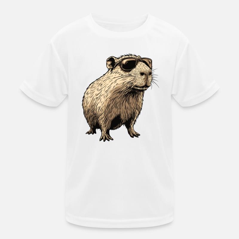 Capybara with sunglasses Kids Functional T-Shirt
