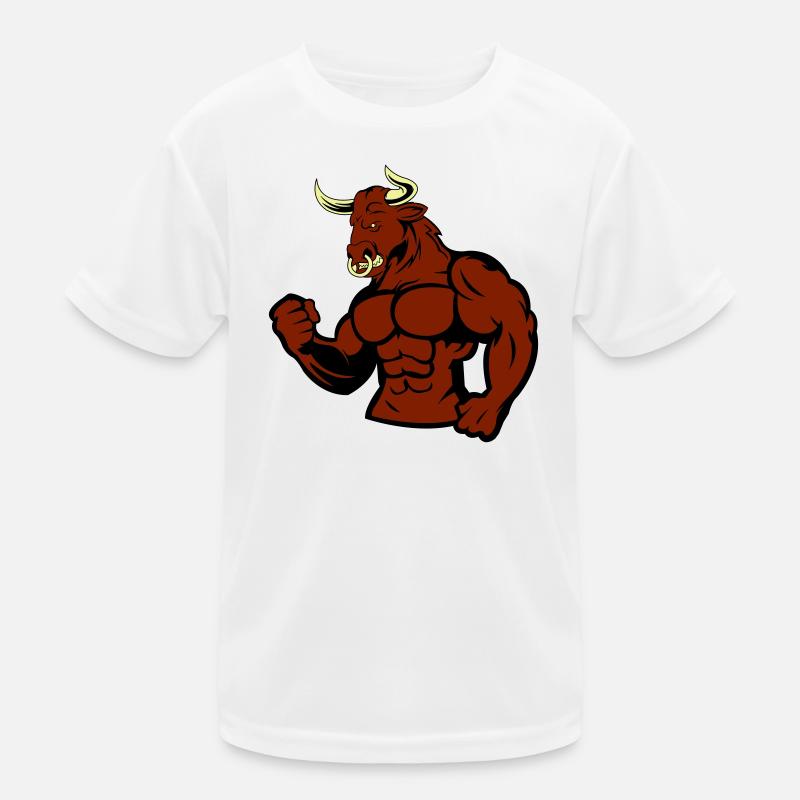 Muscular Bull Taurus Kids Functional T-Shirt