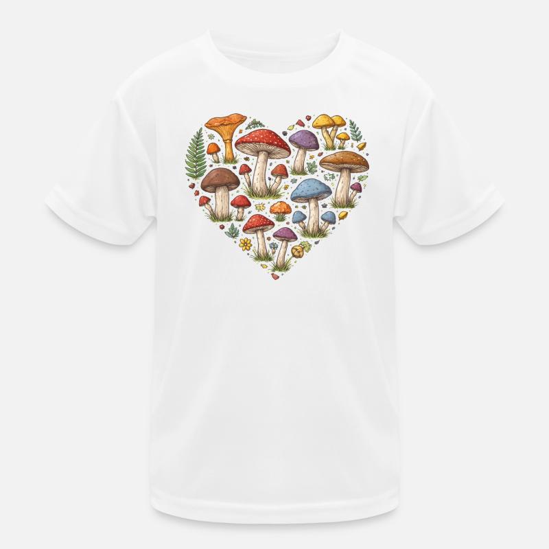 Mosaïque de la forêt du cœur de champignon T-shirt sport Enfant
