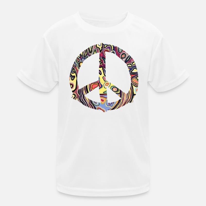 Buntes Friedenszeichen Muster Kinder Funktions-T-Shirt