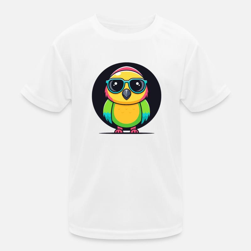 Rainbow Parakeet Glasses Kids Functional T-Shirt