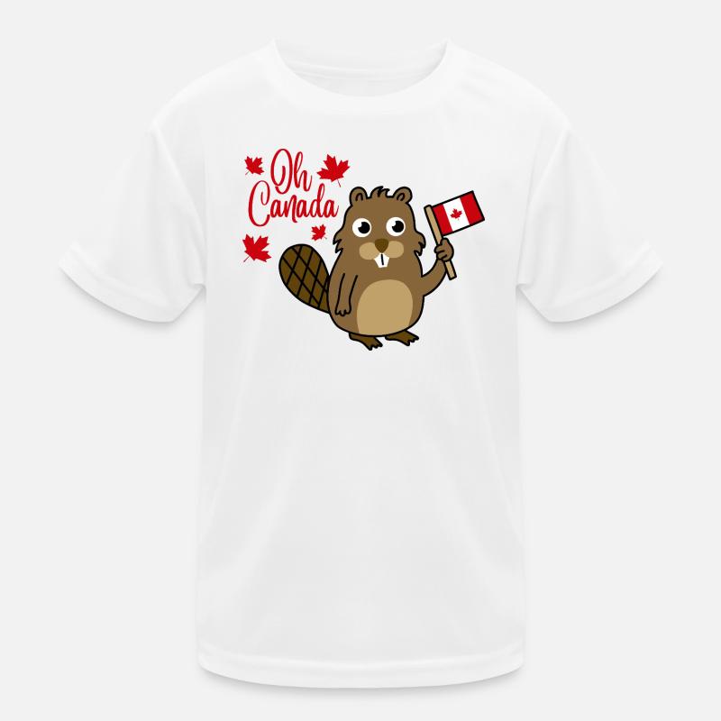 Oh Ours du drapeau du castor du Canada T-shirt sport Enfant